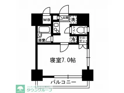 レジディア月島III(1K/2階)の間取り写真