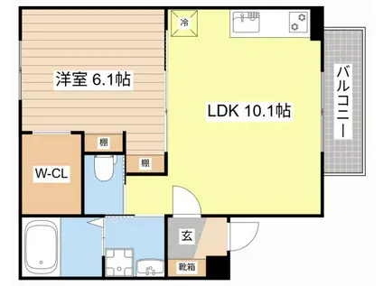 クレスト大戌亥 3号館(1LDK/3階)の間取り写真
