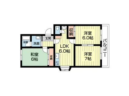 グランドパレス(3DK/2階)の間取り写真