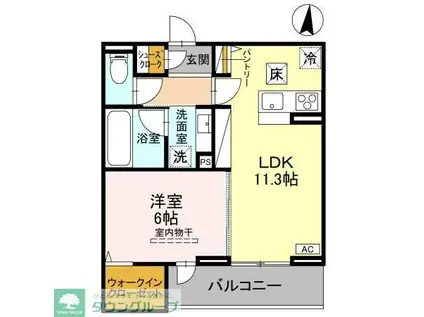 FORTUNA DUO(1LDK/2階)の間取り写真