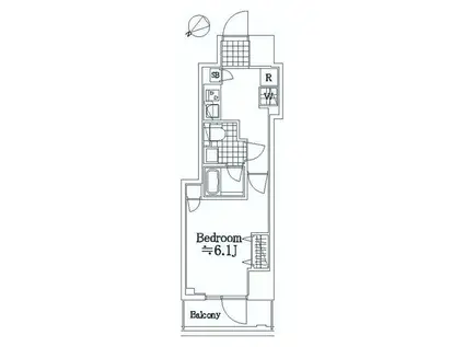 AZEST関内(1K/2階)の間取り写真