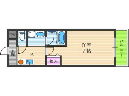 嵜本レジデンス福島(1K/4階)の間取り写真