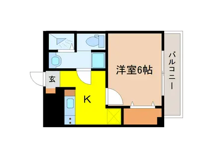 コーポラス五城(1K/4階)の間取り写真