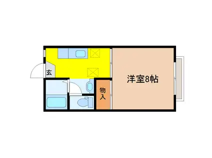 陽光ハイツA棟(1K/1階)の間取り写真