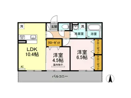 アスターエイト A棟(2LDK/3階)の間取り写真