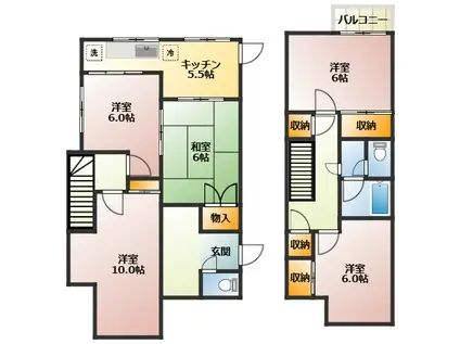 ハイツインディゴ(4DK/1階)の間取り写真