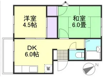 ファミール貝原A(2DK/2階)の間取り写真