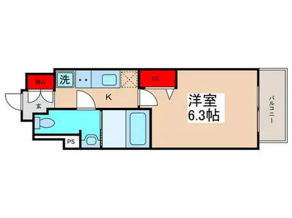 オーパスホームズ南行徳(1K/6階)の間取り写真