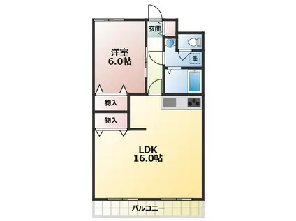 エクセレント丸太(1LDK/3階)の間取り写真