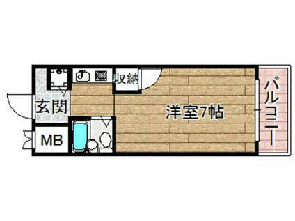 ジョイフル高槻大畑(1K/3階)の間取り写真