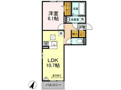 ウィンザー(1LDK/1階)の間取り写真