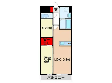 LIFEFIELD小郡駅前(1SLDK/11階)の間取り写真