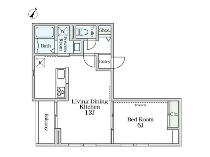 MAISON DE SERENITE大崎(1LDK/3階)の間取り写真