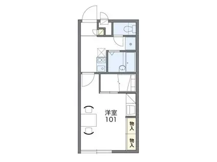 レオパレスボヌールII(1K/2階)の間取り写真