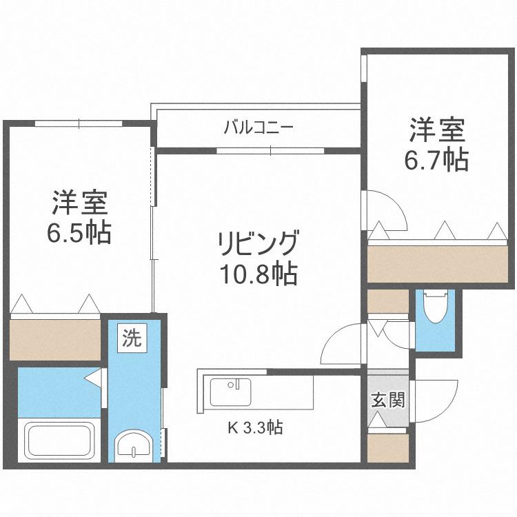 COZY PLACE 栄通(2LDK/1階)の間取り写真