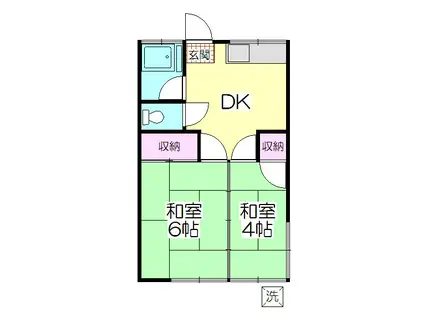 第一サクラハイム(2DK/2階)の間取り写真