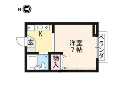 ボナール桃山(1K/1階)の間取り写真