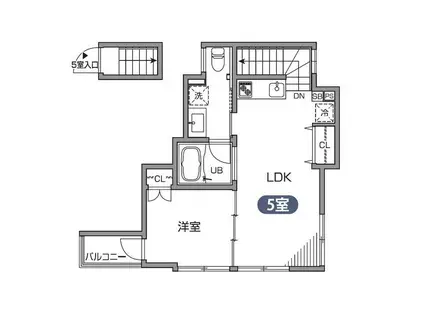 グランエッグス自由が丘W(1LDK/2階)の間取り写真