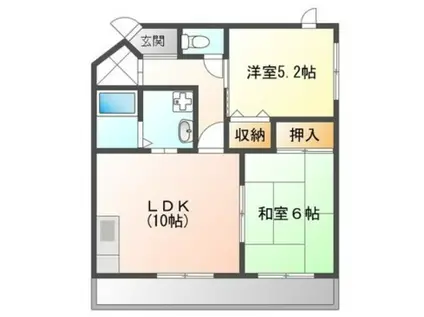 マンション雅(2LDK/2階)の間取り写真