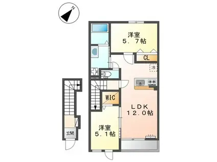 ポラリス(2LDK/2階)の間取り写真