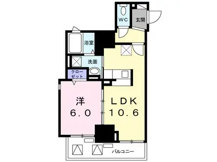 アビタ ヴァン(1LDK/12階)の間取り写真