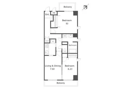 アリス館(2LDK/2階)の間取り写真