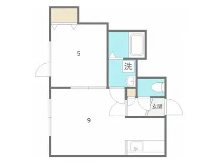 カーザ フェリス 稲穂(1LDK/3階)の間取り写真