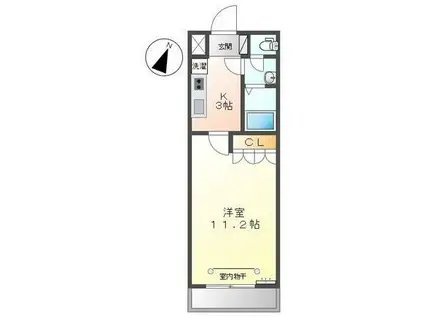 プランドール(1K/2階)の間取り写真