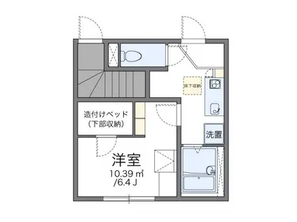 レオパレス八田(1K/1階)の間取り写真