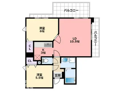 スールG(2LDK/3階)の間取り写真