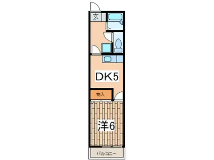 メイプルヒル(1DK/2階)の間取り写真