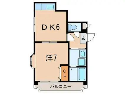 ベルシャンテ西明石I(1DK/3階)の間取り写真