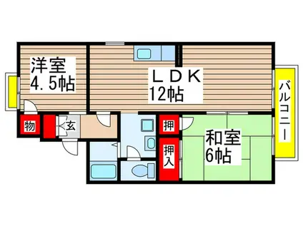 メゾンクレール参番館(2LDK/1階)の間取り写真