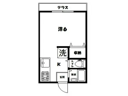 サンハイツ池袋(1K/1階)の間取り写真