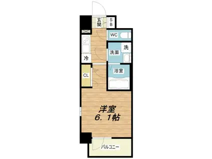 エスリード弁天町ルシェンテ(1K/10階)の間取り写真