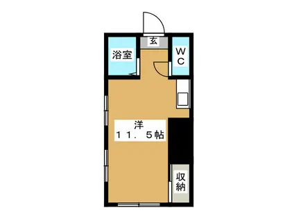 広浜荘A(ワンルーム/2階)の間取り写真