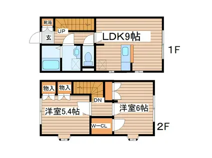 アヴァンセタウンD棟(2LDK/1階)の間取り写真