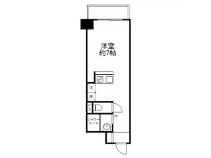 築地永谷コーポラス(ワンルーム/2階)の間取り写真