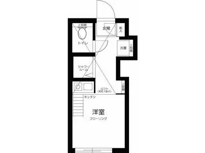 ハーモニーテラス中野(ワンルーム/2階)の間取り写真