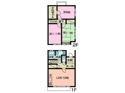 メゾンミヤII(3LDK/1階)の間取り写真