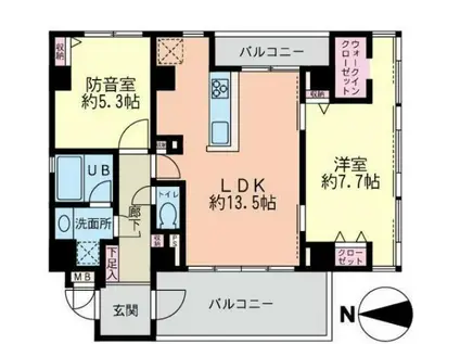 プラッシュガーデン タワー(2LDK/3階)の間取り写真
