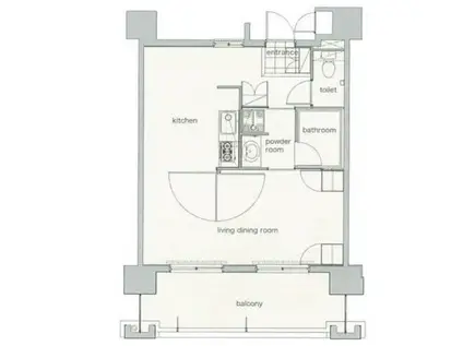 リアンシエルブルー東比恵(ワンルーム/9階)の間取り写真