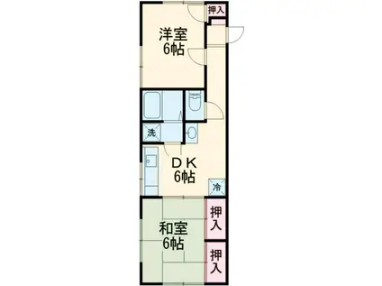 寿春ヴィレッジ(2DK/1階)の間取り写真