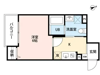 FUCLA大物(1K/3階)の間取り写真