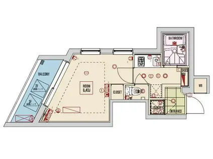 ビバリーホームズ五反田(1K/3階)の間取り写真