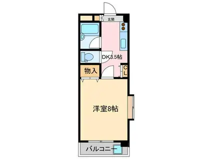 アーバンコート徳常(1K/2階)の間取り写真