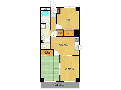 プリムローズハイム(3DK/2階)の間取り写真