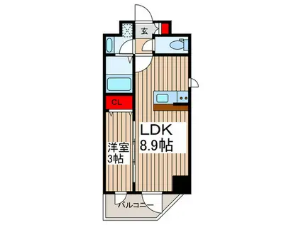 ルフォンリヴェント板橋西台(1LDK/4階)の間取り写真