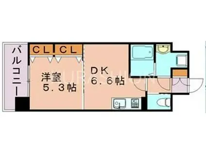 レジデンシャルヒルズ博多サウス(1DK/3階)の間取り写真