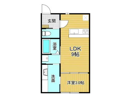 ONE-LEAF CLOVER(1LDK/1階)の間取り写真